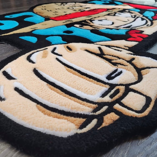 tapis tufté luffy punch laine tufting one piece
