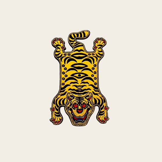 tapis tigre thailande tufting jaune tufté